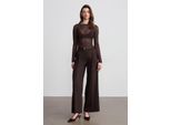 Hochtaillierte weite Crepe-Hose