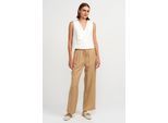 Damen Tencel-Hose mit weitem Bein und Kordelzugbund