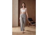 Hoch taillierte weite Crepe-Hosen