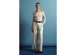 Hochtaillierte weite Crepe-Hose