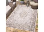 Outdoorteppich CARPET CITY "DUO RUG 5577", beige (creme), B:160cm H:5mm L:230cm, Obermaterial: 100% Polypropylen, Teppiche, Outdoorteppich, Wendeteppich Wetterfest In- & Outdoor, Balkon, Terrasse, Wohnzimmer