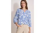 Shirtbluse CECIL, Damen, Gr. 3XL, vanilleweiß, Stoff, 100% Viskose, gemustert, klassisch normal, Rundhals, elastischer Bund, Blusen, mit 3/4 Ärmeln