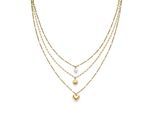 Kette mit Anhänger S.OLIVER "Summer Charms, Herz und Sonne", gold (gelbgoldfarben, weiß), Halsketten, Damen, Edelstahl Perlen, L: 54 B: 3mm, Edelstahl, Perlen, mit Perle (imitiert), B:3mm