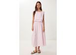 Katoenen Mouwloze Blouse en Wijde Rok Set