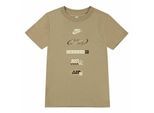 Nike T-shirt met gestapelde merklogo’s voor kinderen (Parachute Beige)