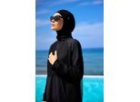 Zwarte tule detail volledige dekking badmode Burkini