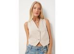 Denim V-hals Mouwloos Crop Vest