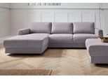 Ecksofa OTTO HOME "Hobro L-Form", grau (hellgrau), B:264cm H:80cm T:175cm, Luxus-Microfaser Lederoptik (100% Polyester);Struktur grob (100% Polyester);Samtoptik (100% Polyester), Sofas, Ecksofa, in 3 Bezugsqualitäten in vielen Farben