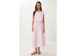 Katoenen Mouwloze Blouse en Wijde Rok Set