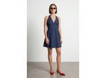 Katoenen Denim Halter Mini-jurk