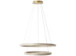 BRILLIANT LED Pendelleuchte "Calvi", gold (goldfarben matt), Ø 80cm, Leuchten, 11200 lm, Höhe 150 cm, Ø 80 cm, Aluminium/Kunststoff, goldfarben matt, LED Pendelleuchte