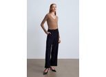 Hoge taille wijde broek van faux suede