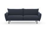 3-Sitzer OTTO HOME "Stine", blau (dunkelblau), B:226cm H:86cm T:86cm, Struktur (100% Polyester);Struktur weich (85% Polyester/15% Nylon);Samtoptik (100% Polyester), Sofas, 3-Sitzer, Besonderes Design durch Kissenoptik und Keder