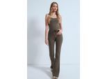 Mid-Waist Flare Jersey Broek met Touwtje