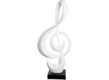 Dekoobjekt CASABLANCA BY GILDE "Skulptur Notenschlüssel weiß H. 83 cm", weiß, B:38cm H:83cm T:15cm, Kunstharz, Marmor, Dekofiguren, Dekoobjekt