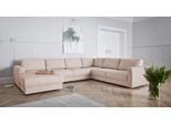 Wohnlandschaft OTTO HOME "Hobro U-Form", beige, B:348cm H:80cm T:270cm, Luxus-Microfaser Lederoptik (100% Polyester;Struktur grob (100% Polyester);Samtoptik (100% Polyester), Sofas, Wohnlandschaft, in 3 Bezugsqualitäten in vielen Farben