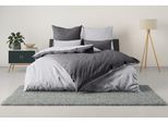 Wendebettwäsche OTTO HOME "Desner2 100% Microfaser, extra weich, allergikerfreundlich", silber (anthrazit, silber), B/L: 155cm x 220cm, 1 Stk., 1 Stk., Microfaser, B/L: 80cm x 80cm, 2, Microfaser, Obermaterial: 100% Polyester, Bettwäsche, Wendebettwäsche, Premium Qualität, uni, schnell trocknend, pflegeleicht, ab 135x200 cm