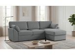 Ecksofa HOME AFFAIRE "Citry", grau, B:246cm H:88cm T:156cm, 100% polyester, Sofas, Ecksofa, Breite 246 cm, Chenille, Bettfunktion, Bettkasten, L-Form