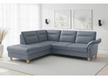 Ecksofa SIT & MORE "Pamela", grau (graublau), B:218cm H:90cm T:212cm, Sofas, Ecksofa