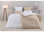 Wendebettwäsche OTTO HOME "Desner2 100% Microfaser, extra weich, allergikerfreundlich", weiß (weiß, beige), B/L: 155cm x 220cm, 1 Stk., 1 Stk., Microfaser, B/L: 80cm x 80cm, 2, Microfaser, Obermaterial: 100% Polyester, Bettwäsche, Wendebettwäsche, Premium Qualität, uni, schnell trocknend, pflegeleicht, ab 135x200 cm