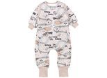 Babyschlafsack TUPTAM "Schlafsack mit Füßen Baby Schlafsack mit Beinen und Ärmel ganzjährig" Gr. 92, beige (rennwagen beige), Schlafsäcke, Baby, L: 98cm, Obermaterial: 100% Baumwolle CO., Babyschlafsack, L:98cm