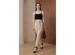 Hoge Taille Rechtoe-Rechtaan Crepe Broek met Ceintuur