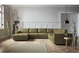 Wohnlandschaft OTTO HOME "Hobro U-Form", grün (oliv), B:348cm H:80cm T:270cm, Luxus-Microfaser Lederoptik (100% Polyester;Struktur grob (100% Polyester);Samtoptik (100% Polyester), Sofas, Wohnlandschaft, in 3 Bezugsqualitäten in vielen Farben