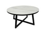 Xora Couchtisch, Schwarz, Weiß, Metall, Glas, rund, Flachrohr, 80x40x80 cm, Wohnzimmer, Wohnzimmertische, Couchtische, Couchtische Glas