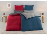 Wendebettwäsche OTTO HOME "Desner2 100% Microfaser, extra weich, allergikerfreundlich", blau (marine, hellgrau), B/L: 135cm x 200cm, 1 Stk., 1 Stk., Microfaser, B/L: 40cm x 80cm, 2, Microfaser, Obermaterial: 100% Polyester, Bettwäsche, Wendebettwäsche, Premium Qualität, uni, schnell trocknend, pflegeleicht, ab 135x200 cm