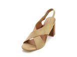 Sandale FINDLAY "CALA", Damen, Gr. 37, sand, Lederimitat, Schuhe Sandale, mit Absatz in Korkoptik