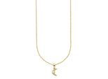 Kette mit Anhänger FIRETTI "Schmuck, Geschenk, Kette gelbgoldfarben vergoldet mit Anhänger Mond", gelbgoldfarben, kristallweiß, natur, Halsketten, Damen, Silber 925 (Sterlingsilber), L: 45 B: 1mm, mit Zirkonia (synth.), Opal (synth.), B:1mm