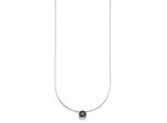 Kette mit Anhänger BRUNO BANANI "Schmuck Geschenk Silber 925 Halsschmuck Halskette Schlangenkette Stein", silber (silberfarben, schwarz), Halsketten, Damen, Silber 925 (Sterlingsilber), L: 45, mit Zirkonia (synth.), Korund (synth.) oder Spinell (synth.)