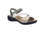 Sandale JOSEF SEIBEL "Ibiza 02, ceramic-multi", Damen, Gr. 38, beige (ceramic, multi), Obermaterial: 100% Rindsleder Leather cow., Schuhe Sandale