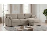 Ecksofa HOME AFFAIRE "Citry", braun (cappuccino), B:246cm H:88cm T:156cm, 100% polyester, Sofas, Ecksofa, Breite 246 cm, Chenille, Bettfunktion, Bettkasten, L-Form
