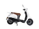 Motorroller GT UNION "Massimo 25", weiß (perlweiß, matt, braun), Motorroller, mit Topcase, 25 km/h, Luftgekühlter Motor, B:67cm H:115cm L:189cm