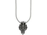 Kette mit Anhänger BRUNO BANANI "Schmuck Geschenk Edelstahlkette mit Anhänger Drachen-Optik", silber (edelstahlfarben), Halsketten, Herren, Edelstahl, L: 55 B: 2,6mm, B:2,6mm