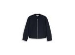 TOM TAILOR Damen Loose Fit Jacke mit Bomberkragen, blau, Uni, Gr. M