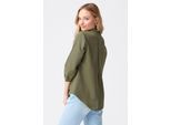 Dames Effen Poplin Shirt Met Baby Kraag