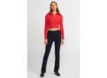 Hoge Taille Flared Broek met Splits