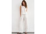Linnen Voel Blouse & Elastische Taille Broek Tweedelige Coördinatie Set