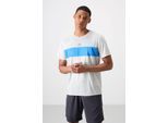 Herren Farbblockiertes Rundhals-T-Shirt