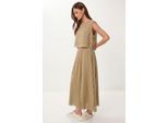 Katoenen Mouwloze Blouse en Wijde Rok Set