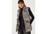 Leopardprint Mouwloze Nepleer Puffer Jacket