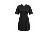 Korte Mouwen Mini T-Shirt Jurk met Steen Accessoire