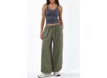 Wijde Woven Broek met Touwsluiting in de Taille