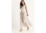 V-hals Vest en Maxi Rok Tweedelige Set