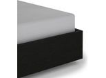 Spannbettlaken HECKETT & LANE "Elementi", grau (glacier, grau), B:160cm L:200cm, Mako-Satin, Obermaterial: 100% Baumwolle, Bettlaken, Spannbettlaken, Laken aus 100% Baumwolle, hochwertiges Mako-Satin, Betttuch ab 90x200