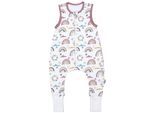 Babyschlafsack TUPTAM "Schlafsack mit Füßen Babyschlafsack mit Beinen Unwattiert" Gr. 104, blau (regenbogen herz wolken), Schlafsäcke, Baby, L: 110cm, Obermaterial: 100% Baumwolle CO., L:110cm