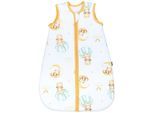 Babyschlafsack TUPTAM "Kugelschlafsack Baby Ganzjahres Schlafsack Ärmellos Wattiert" Gr. 68, weiß (balon, bär, mond), Schlafsäcke, Baby, L: 74cm, Obermaterial: 100% Baumwolle CO., L:74cm