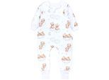 Babyschlafsack TUPTAM "Schlafsack mit Füßen Baby Schlafsack mit Beinen und Ärmel ganzjährig" Gr. 104, weiß (bären auf wolken, weiß, braun), Schlafsäcke, Baby, L: 110cm, Obermaterial: 100% Baumwolle CO., L:110cm